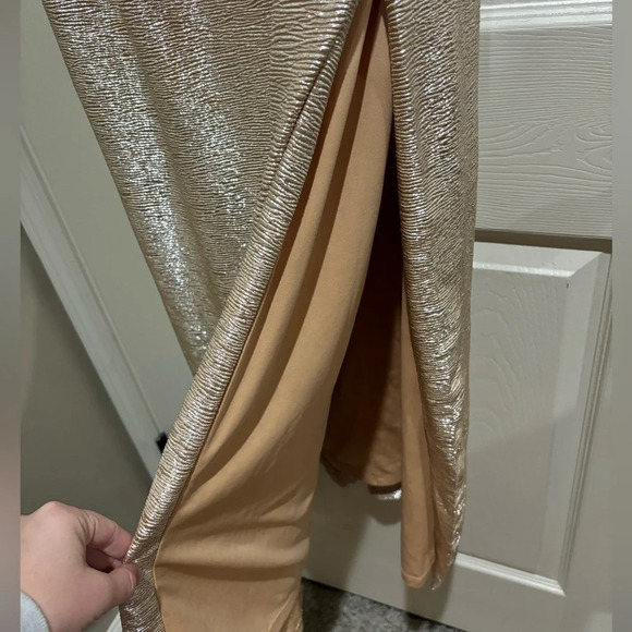 Calvin Klein Plus Size Metallic Off the Shoulder Gown - Picture 7 of 8